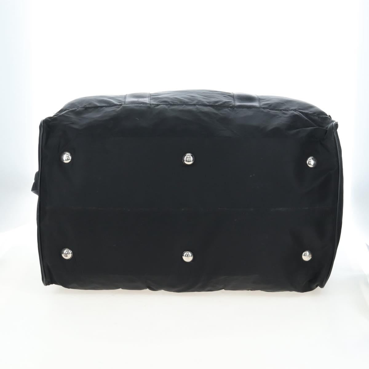 PRADA Boston Bag Nylon 2way Black Silver Auth 199801A