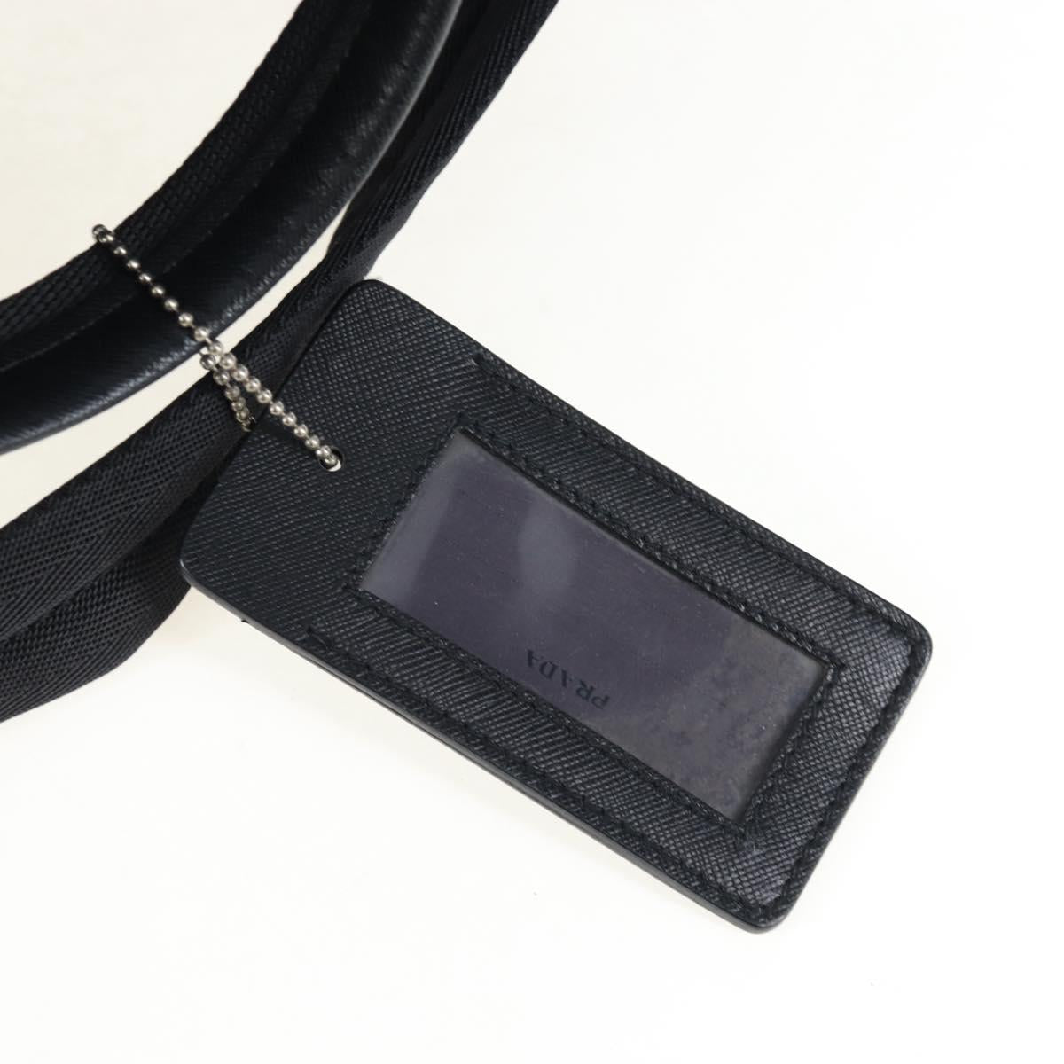 PRADA Boston Bag Nylon 2way Black Silver Auth 199801A