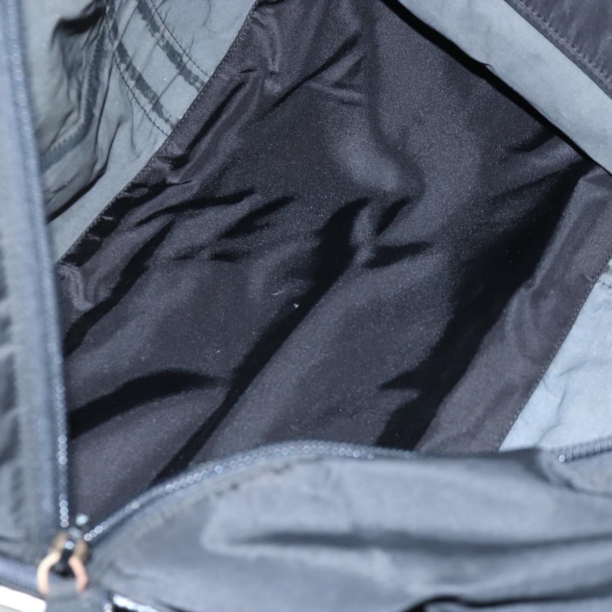PRADA Boston Bag Nylon 2way Black Silver Auth 199801A
