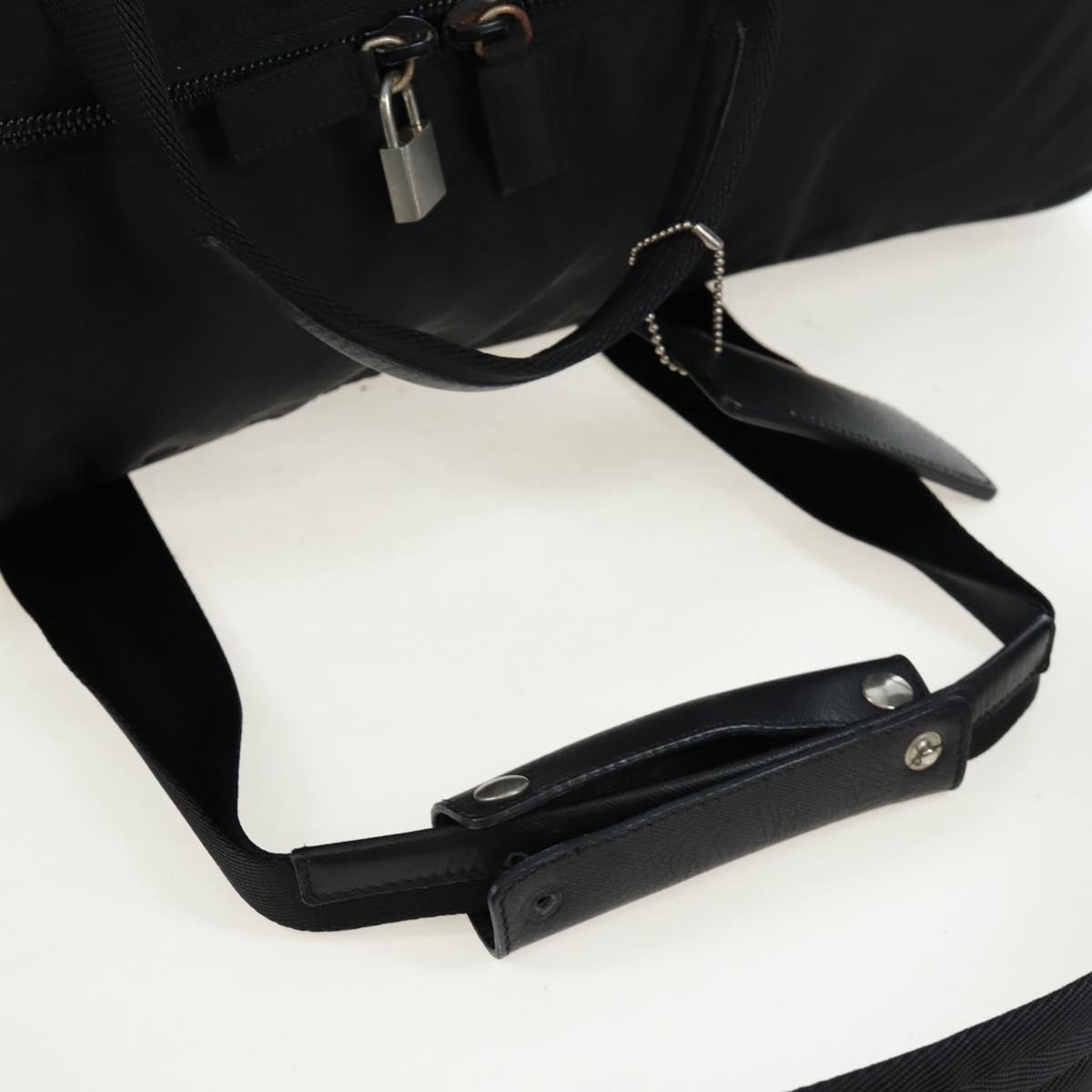 PRADA Boston Bag Nylon 2way Black Silver Auth 199801A