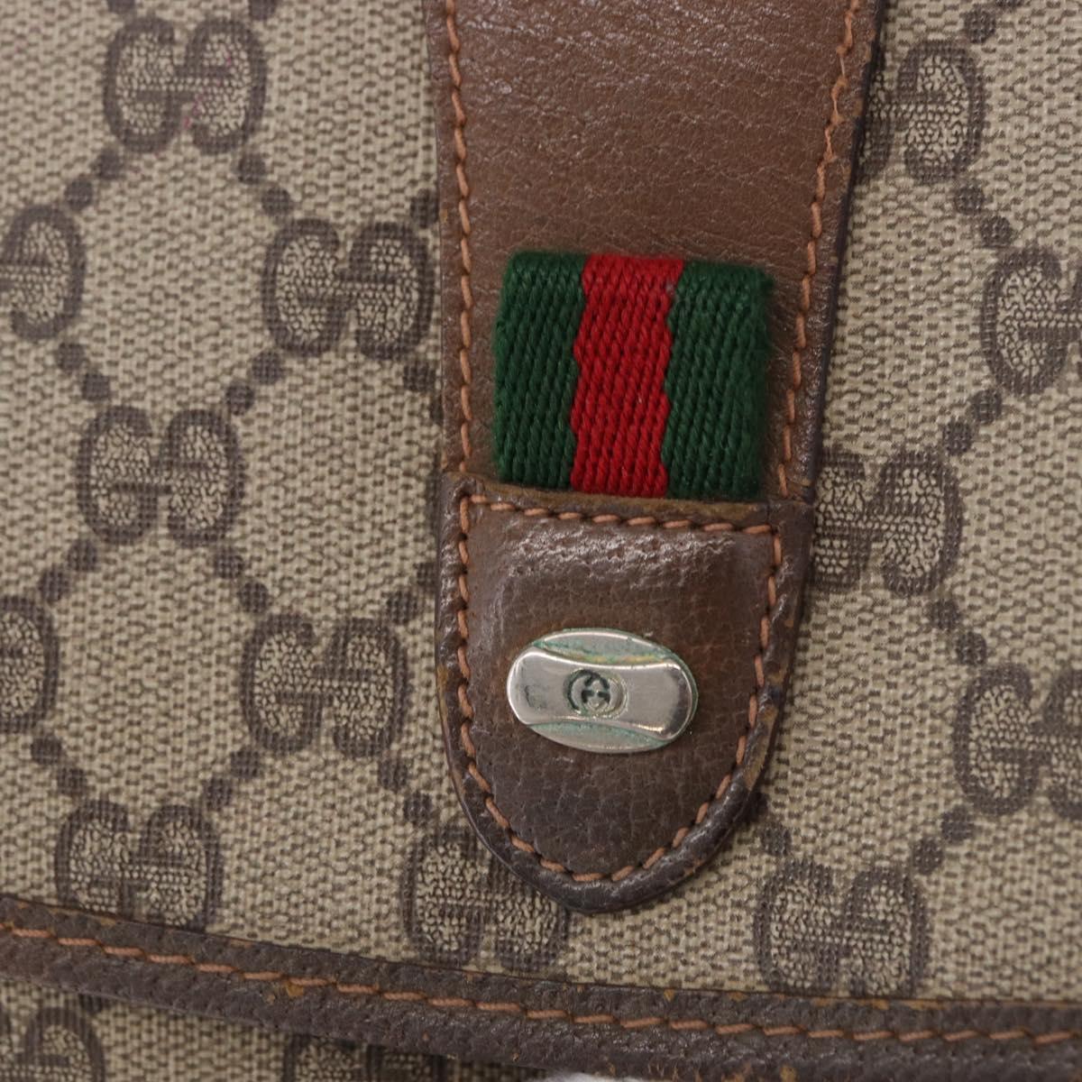 GUCCI GG Supreme Web Sherry Line Clutch Bag PVC Beige 89 01 030 Auth 199803