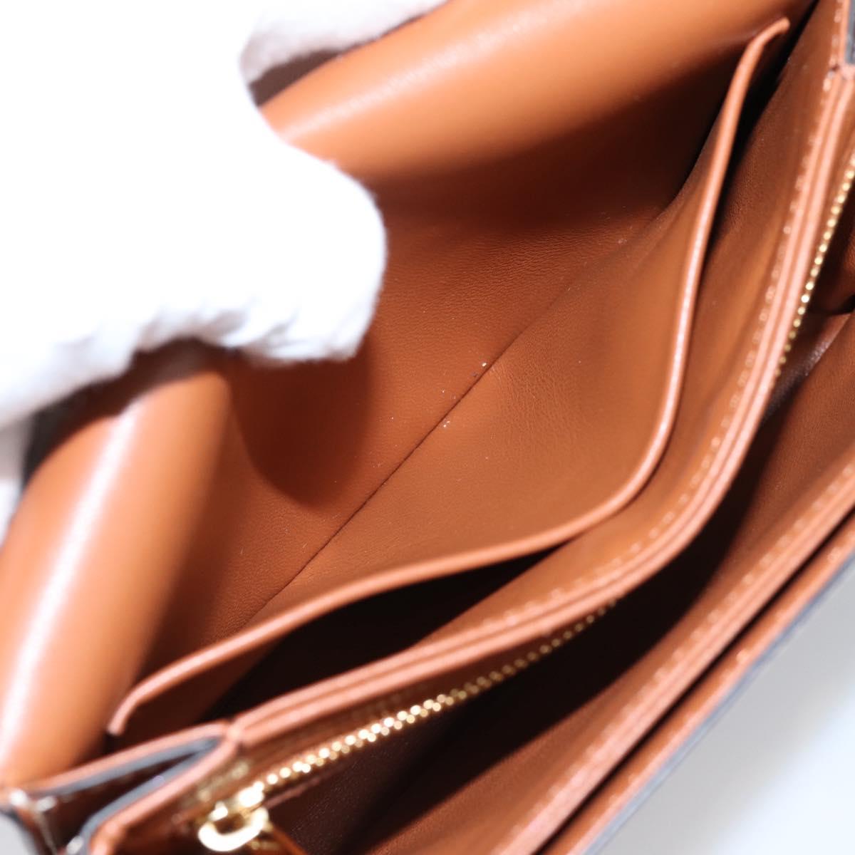 CELINE Triomphe Shoulder Bag PVC Leather Brown Gold Tone Auth 199806SM