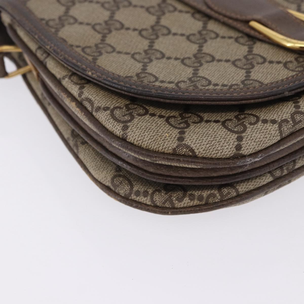 GUCCI GG Supreme Shoulder Bag PVC Beige Gold Tone 10 02 031 Auth 199810