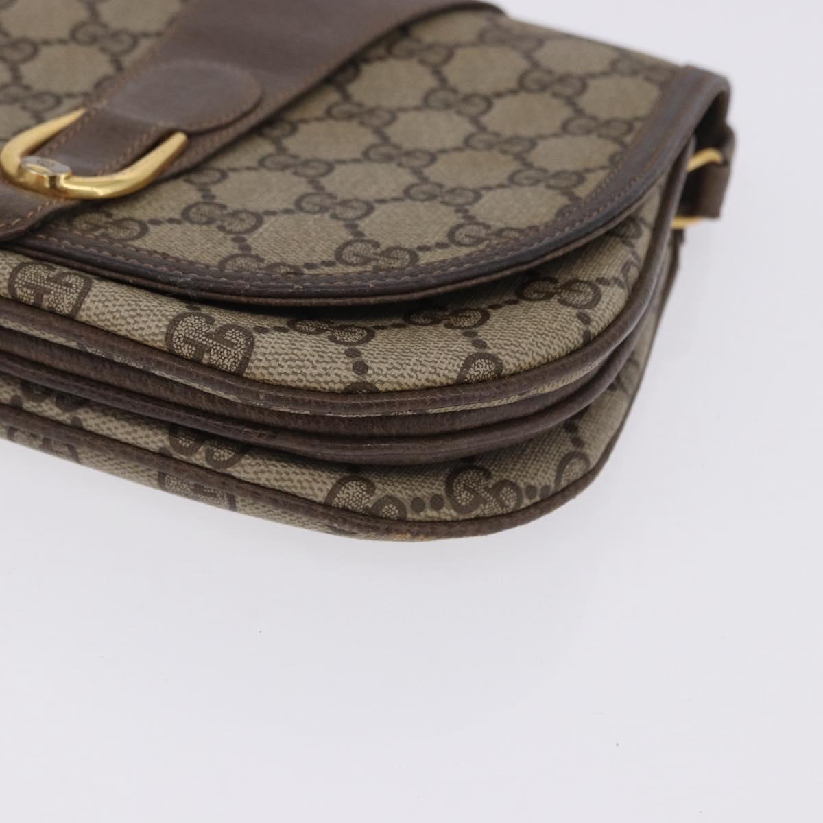 GUCCI GG Supreme Shoulder Bag PVC Beige Gold Tone 10 02 031 Auth 199810
