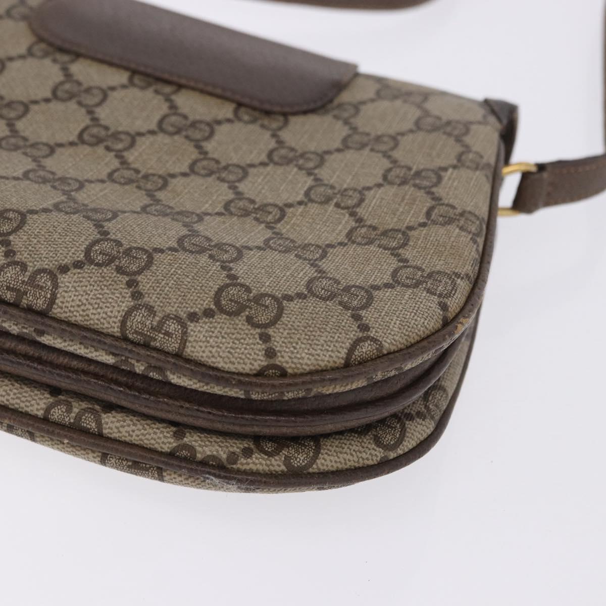 GUCCI GG Supreme Shoulder Bag PVC Beige Gold Tone 10 02 031 Auth 199810