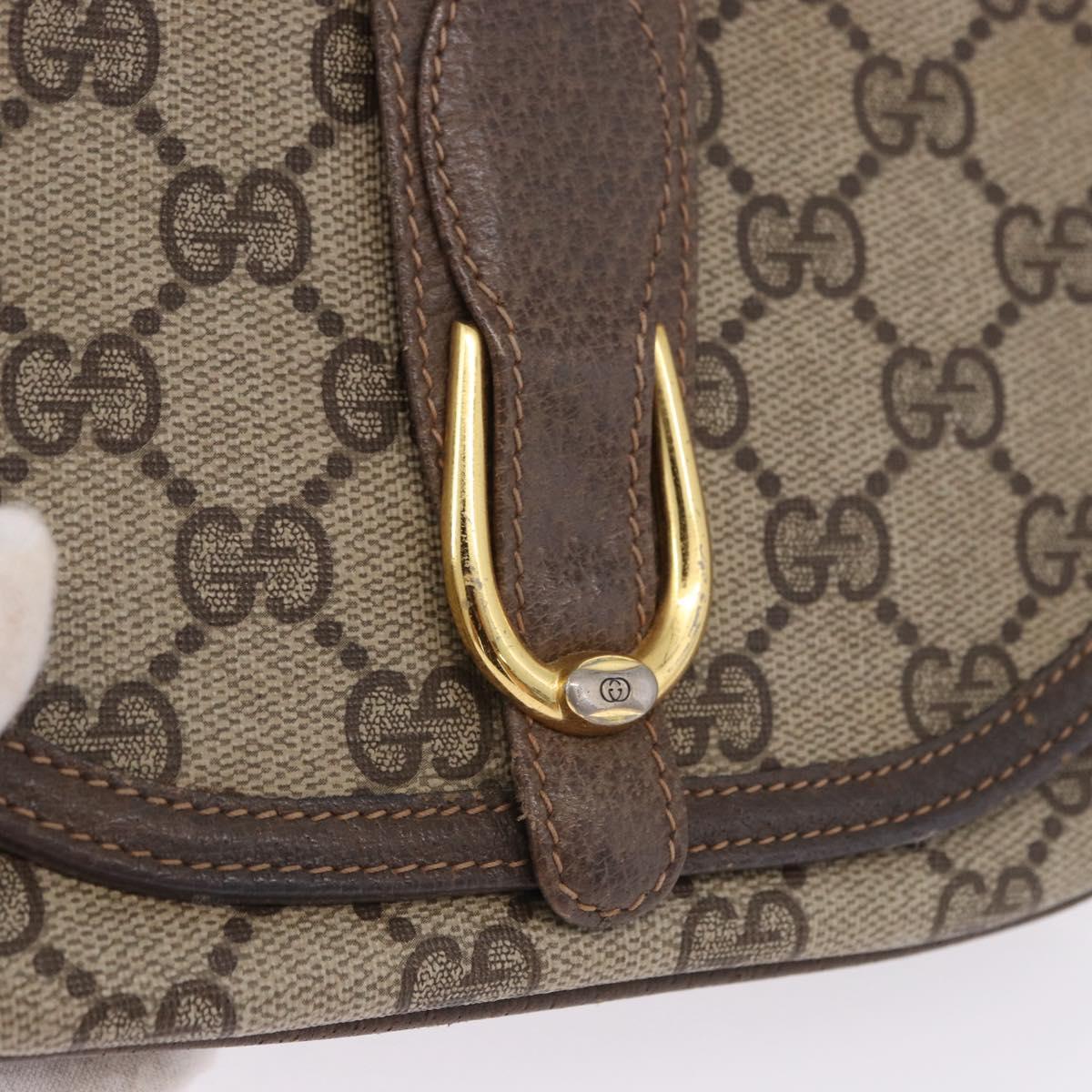 GUCCI GG Supreme Shoulder Bag PVC Beige Gold Tone 10 02 031 Auth 199810