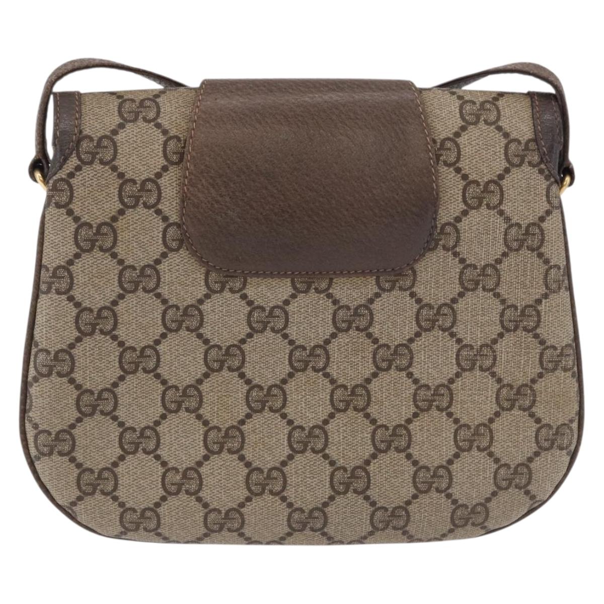 GUCCI GG Supreme Shoulder Bag PVC Beige Gold Tone 10 02 031 Auth 199810