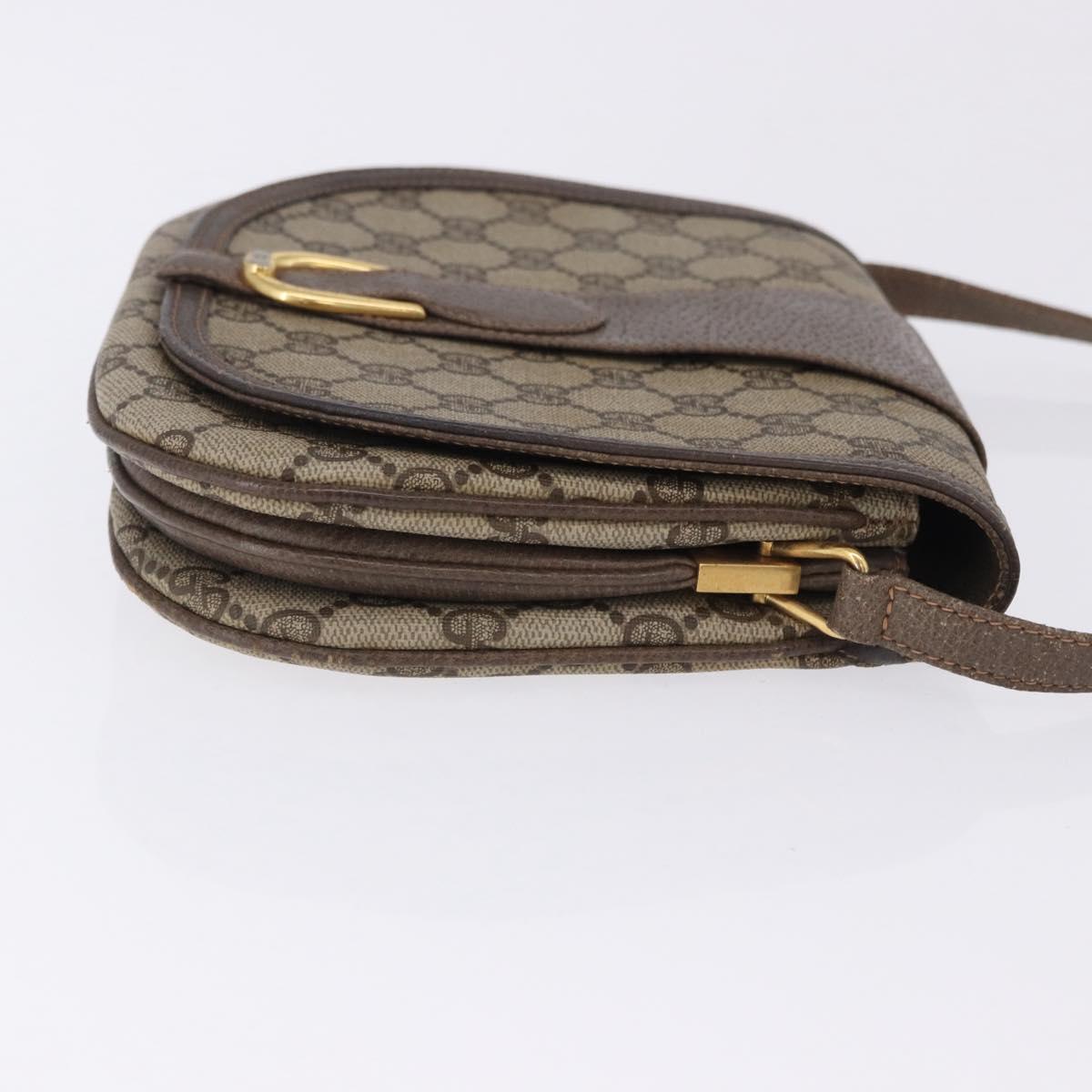 GUCCI GG Supreme Shoulder Bag PVC Beige Gold Tone 10 02 031 Auth 199810
