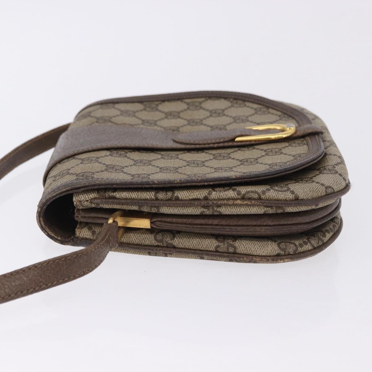 GUCCI GG Supreme Shoulder Bag PVC Beige Gold Tone 10 02 031 Auth 199810