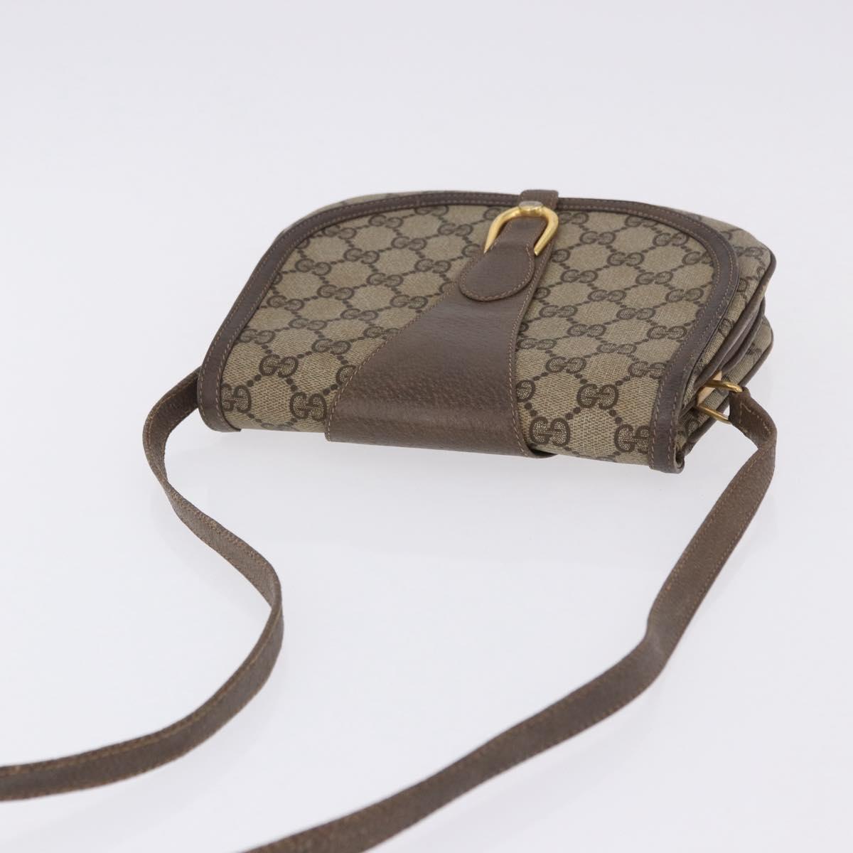 GUCCI GG Supreme Shoulder Bag PVC Beige Gold Tone 10 02 031 Auth 199810