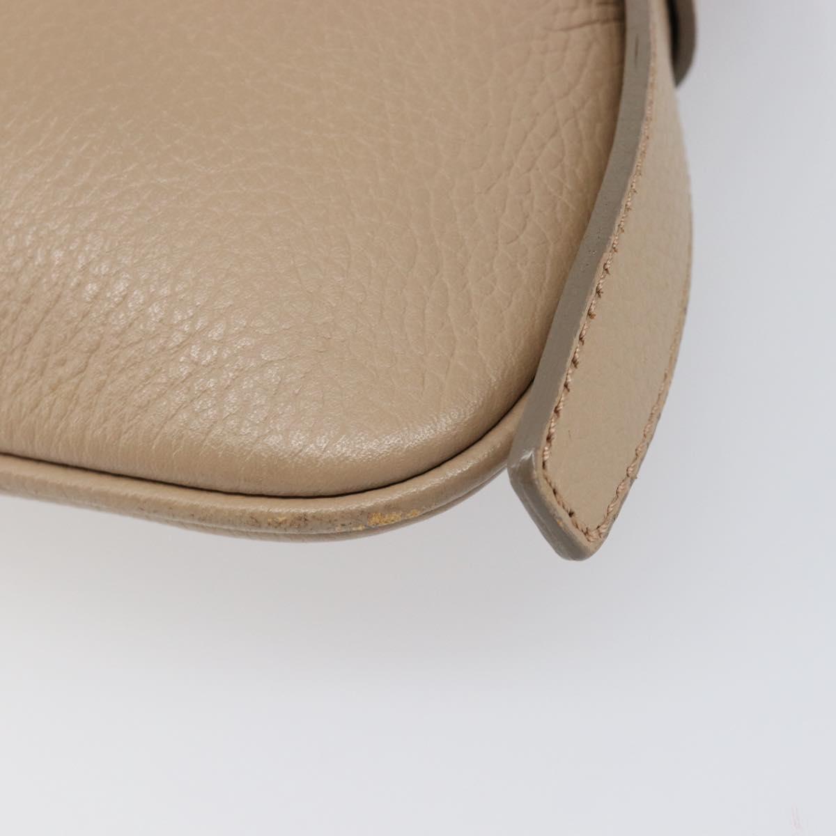 BURBERRY Nova Check Shoulder Bag Leather Beige Silver Auth 199824A