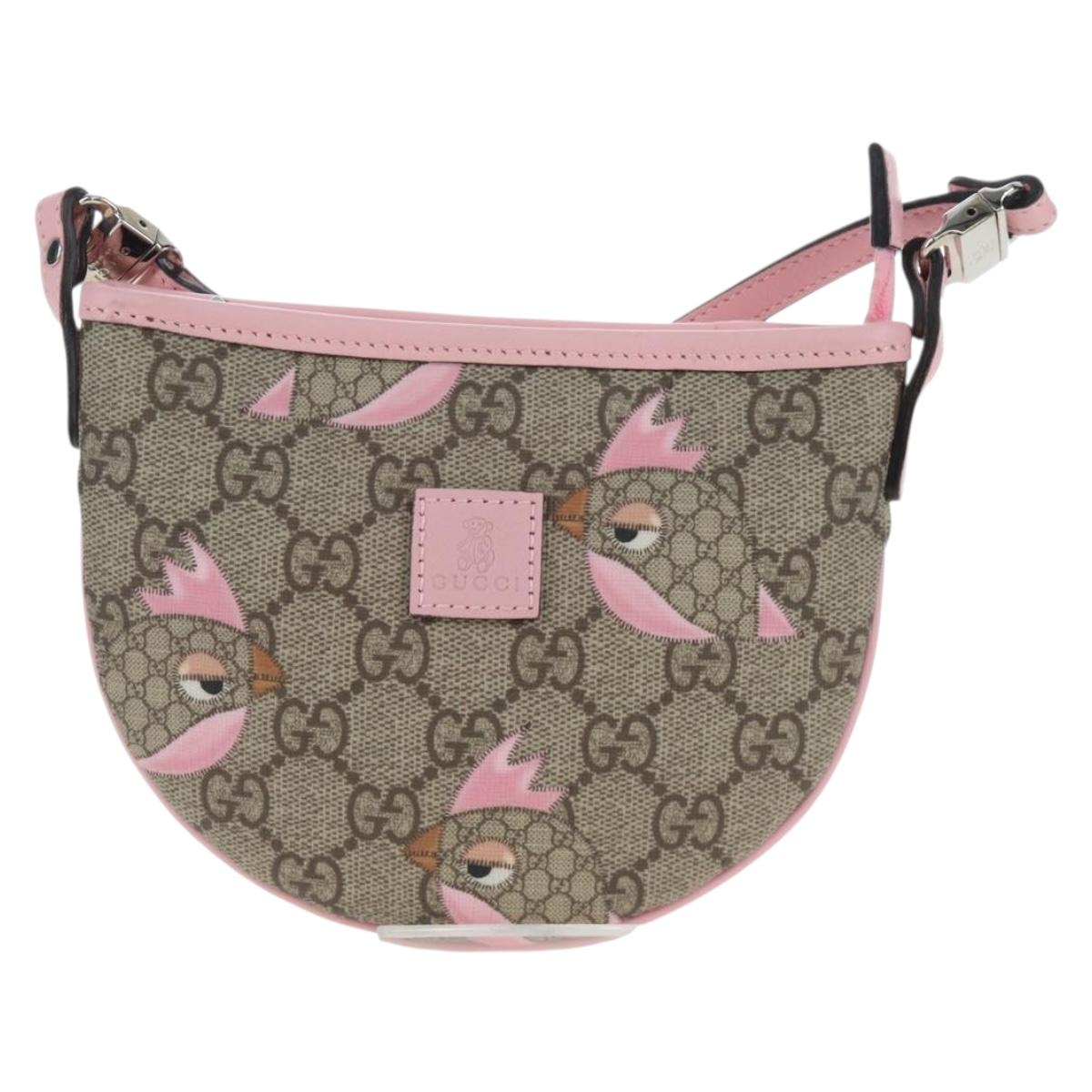GUCCI GG Supreme Children's Papagallo Bag PVC Leather Beige 297540 Auth 199825M