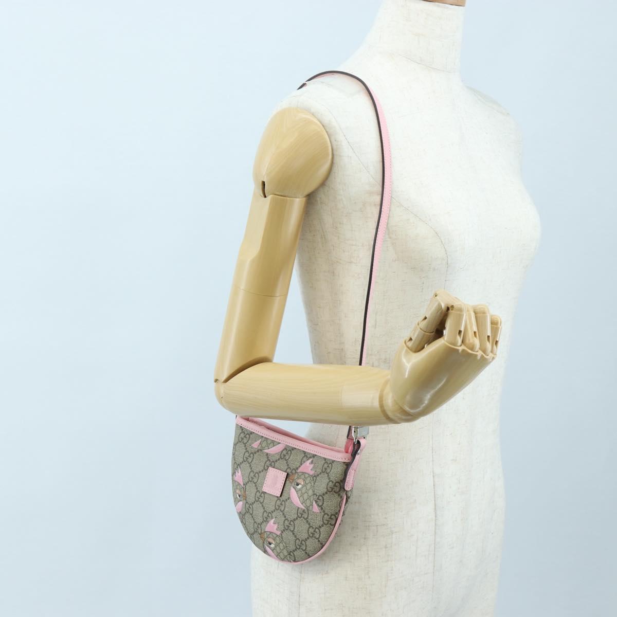 GUCCI GG Supreme Children's Papagallo Bag PVC Leather Beige 297540 Auth 199825M