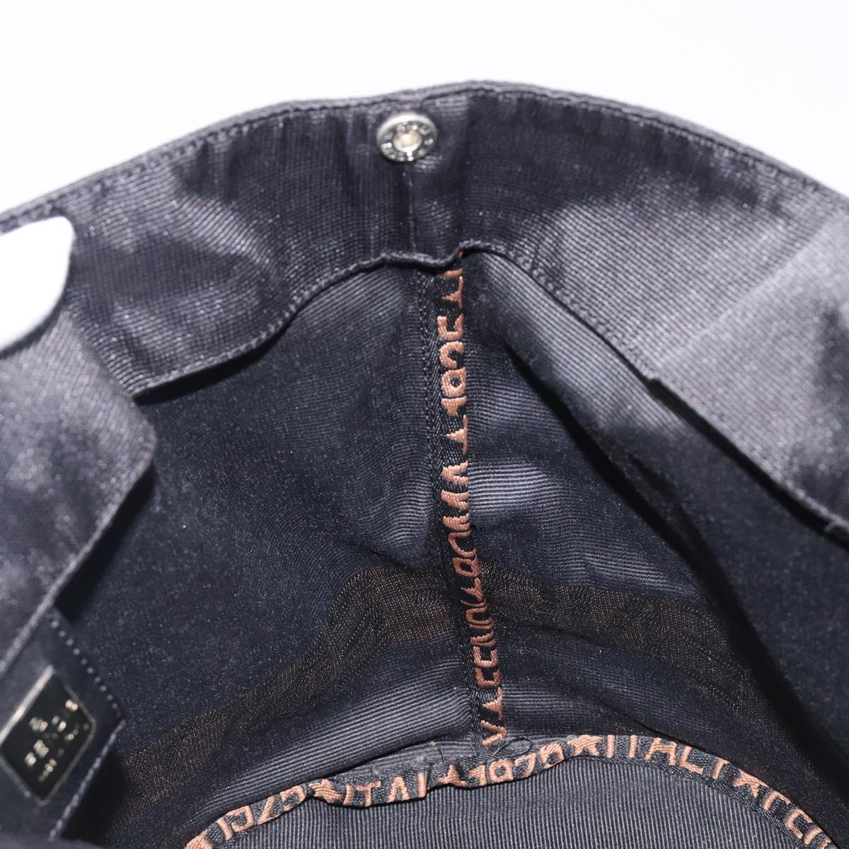 FENDI Hand Bag Canvas Black Brown Auth 199832