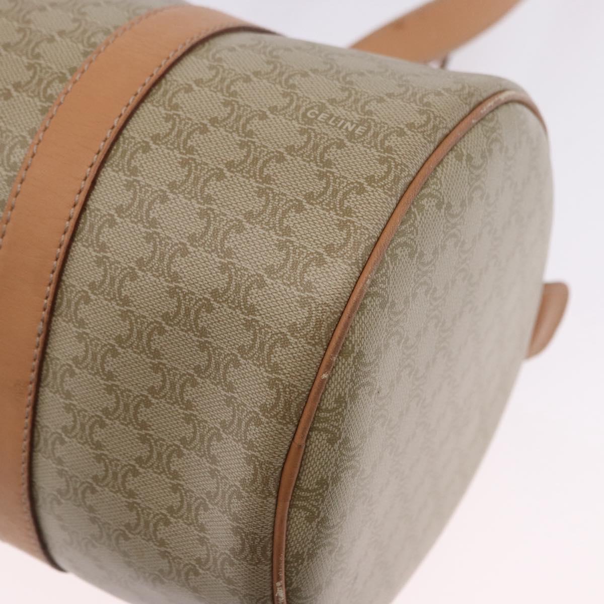 CELINE Macadam Canvas Shoulder Bag PVC Beige Gold Auth 199837V
