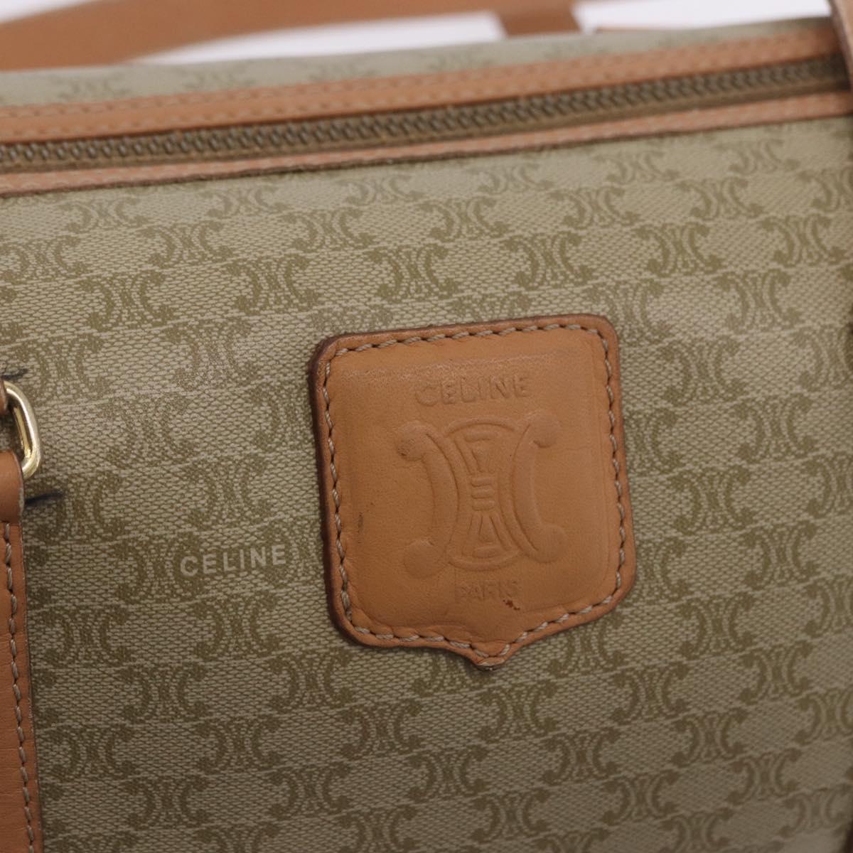 CELINE Macadam Canvas Shoulder Bag PVC Beige Gold Auth 199837V
