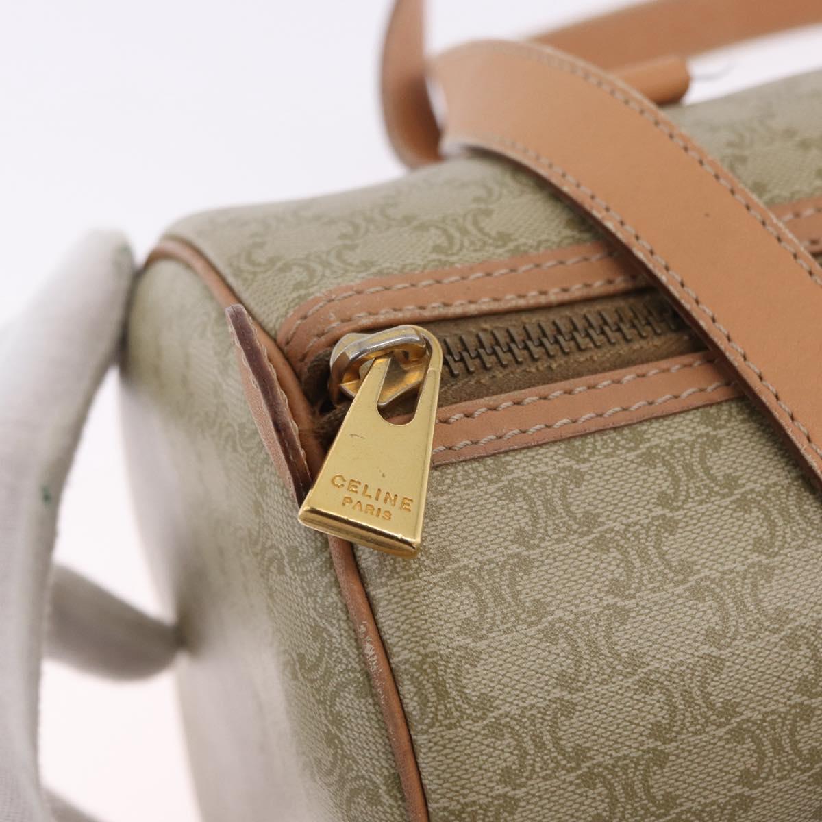 CELINE Macadam Canvas Shoulder Bag PVC Beige Gold Auth 199837V