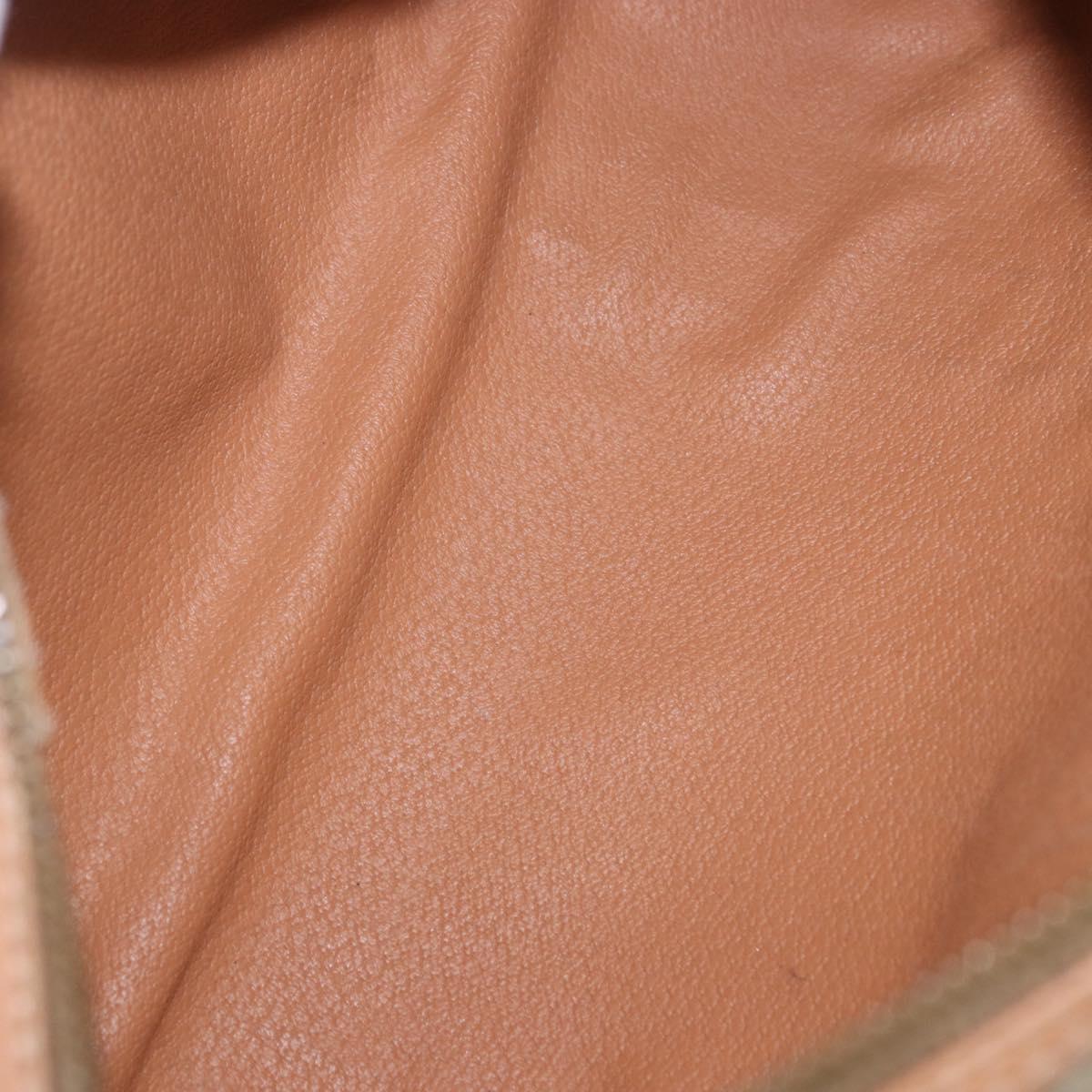 CELINE Macadam Canvas Shoulder Bag PVC Beige Gold Auth 199837V
