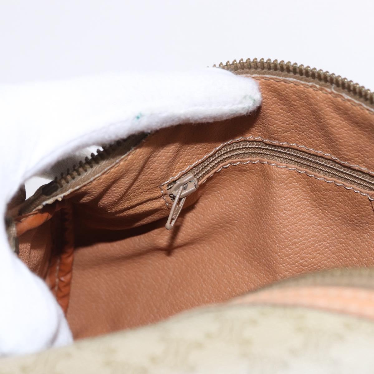 CELINE Macadam Canvas Shoulder Bag PVC Beige Gold Auth 199837V