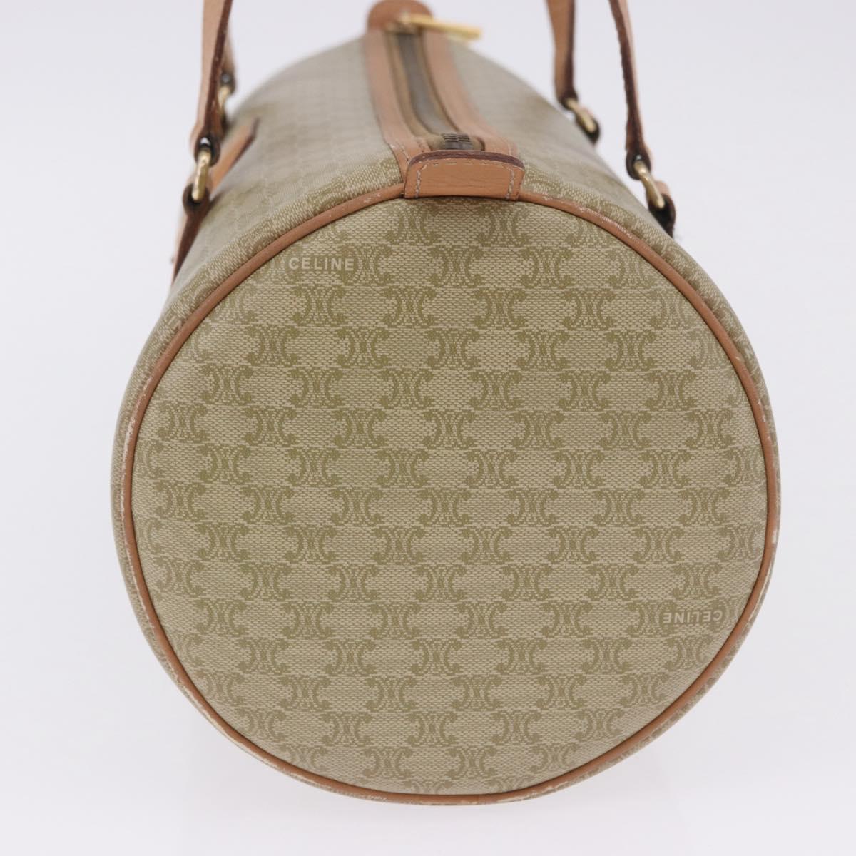 CELINE Macadam Canvas Shoulder Bag PVC Beige Gold Auth 199837V