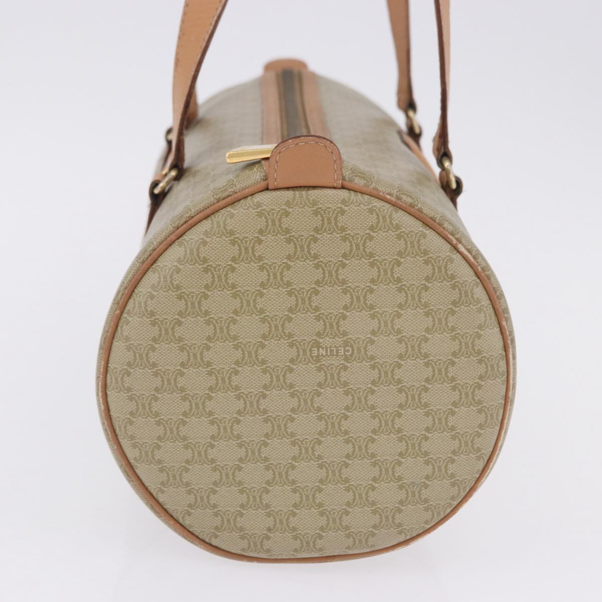 CELINE Macadam Canvas Shoulder Bag PVC Beige Gold Auth 199837V