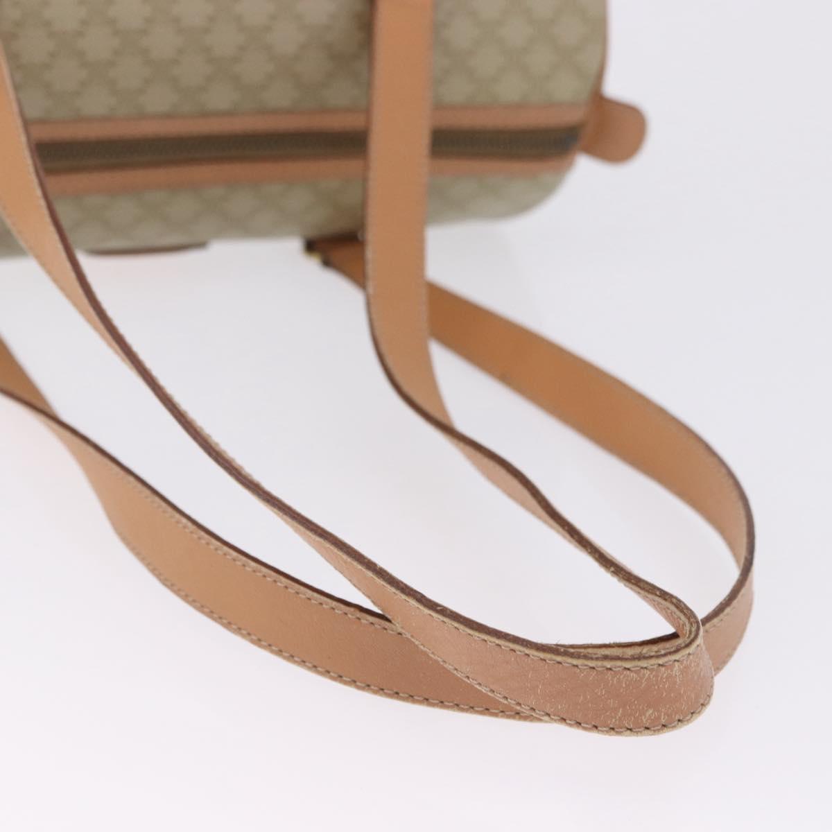 CELINE Macadam Canvas Shoulder Bag PVC Beige Gold Auth 199837V