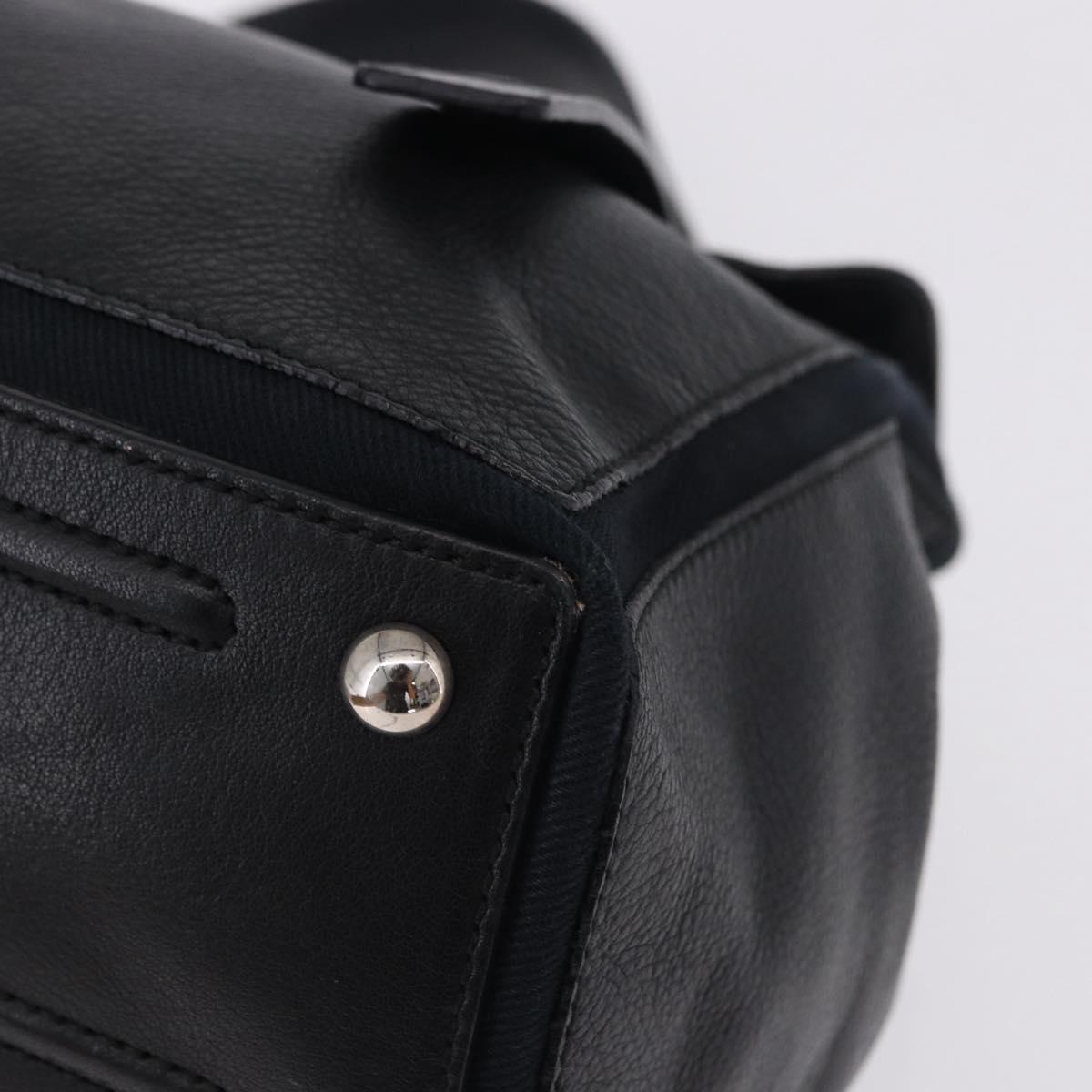 SAINT LAURENT Muse Toe Hand Bag Leather Black Silver 197149 Auth 199840A
