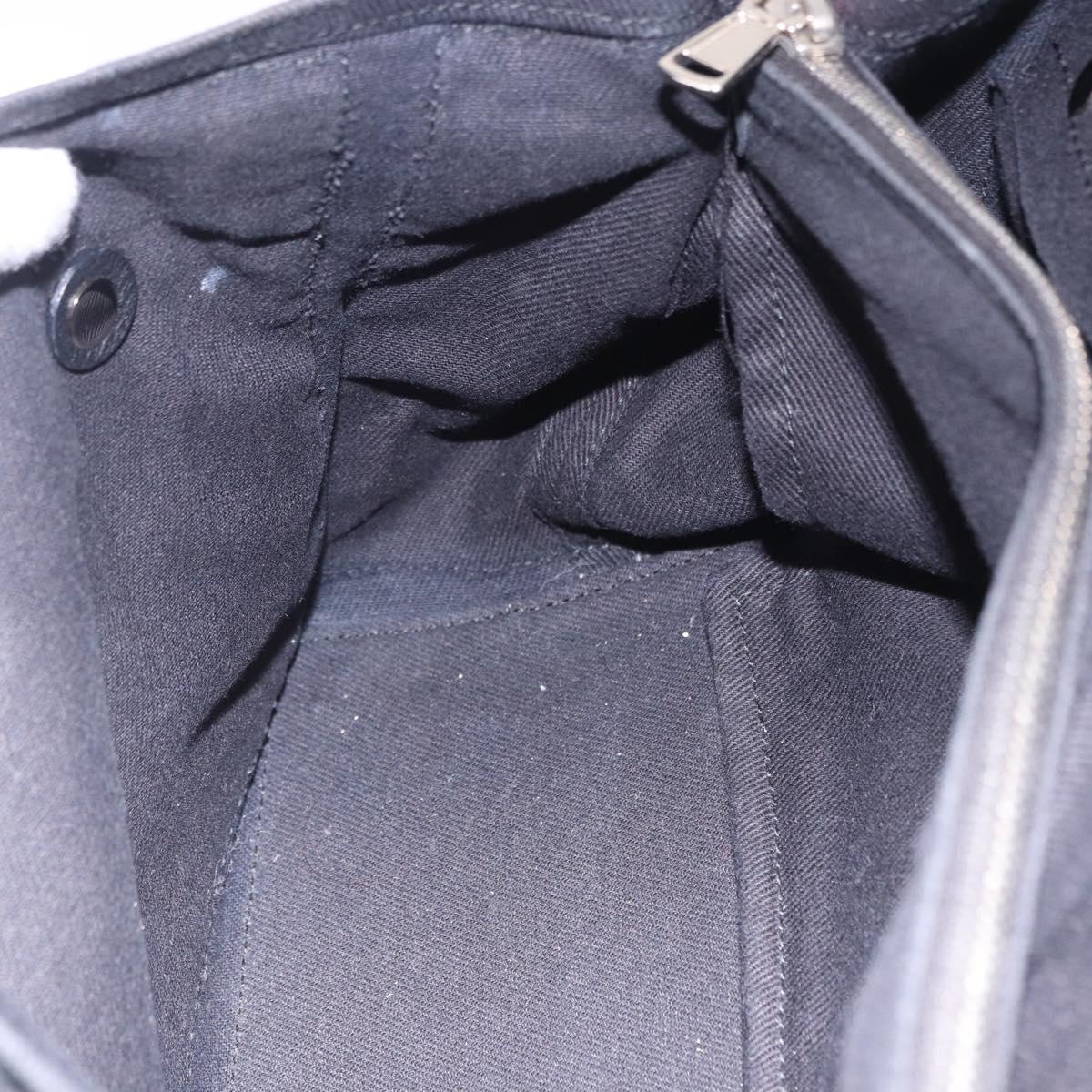 SAINT LAURENT Muse Toe Hand Bag Leather Black Silver 197149 Auth 199840A