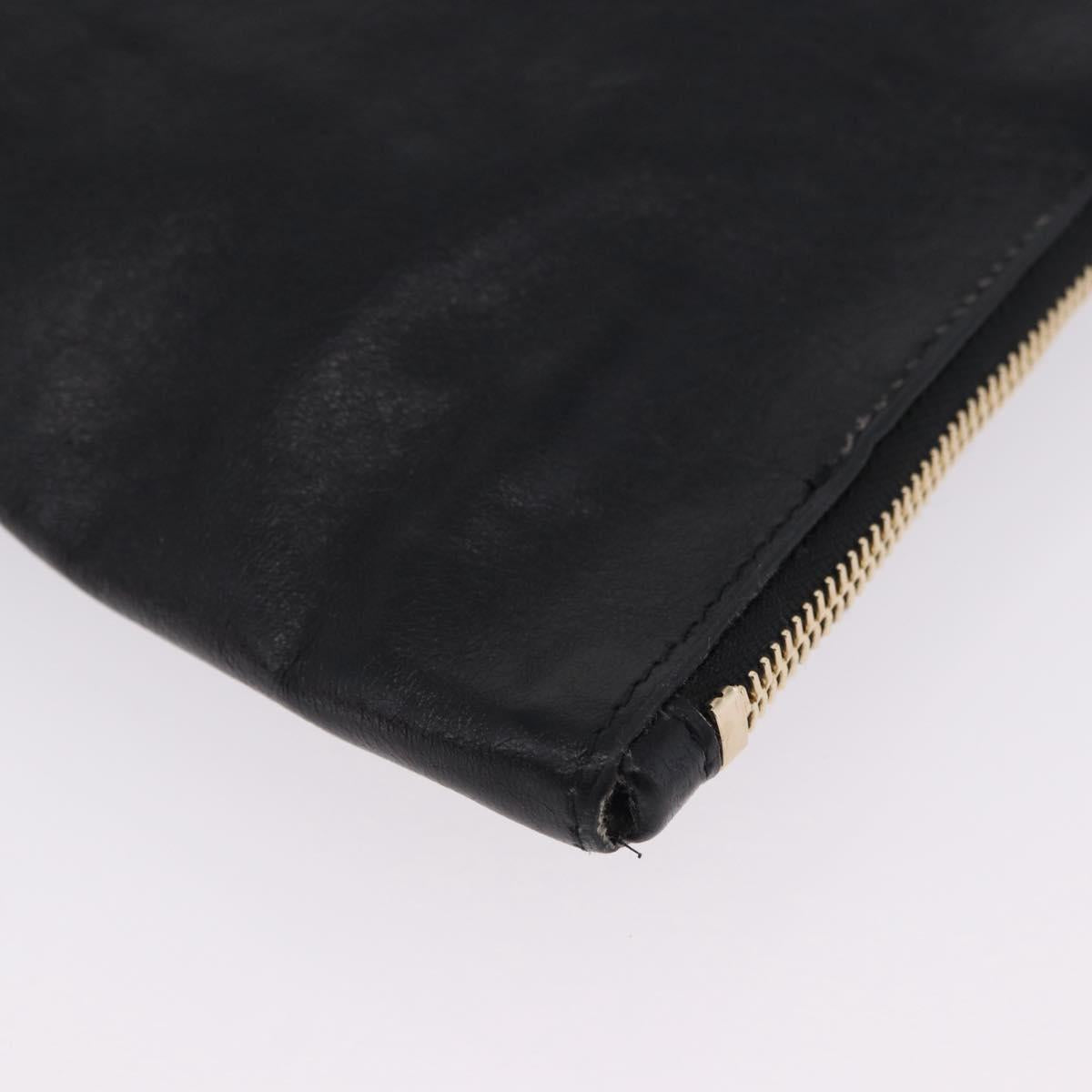 BALENCIAGA Giant Clutch Bag Leather Black Gold Auth 199841V