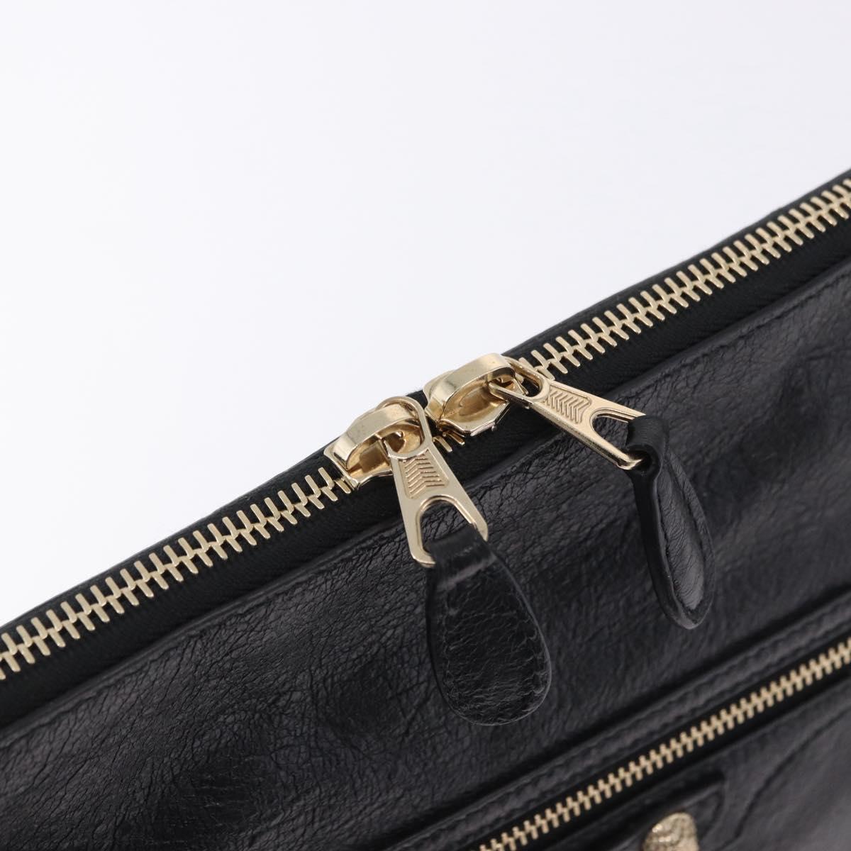 BALENCIAGA Giant Clutch Bag Leather Black Gold Auth 199841V