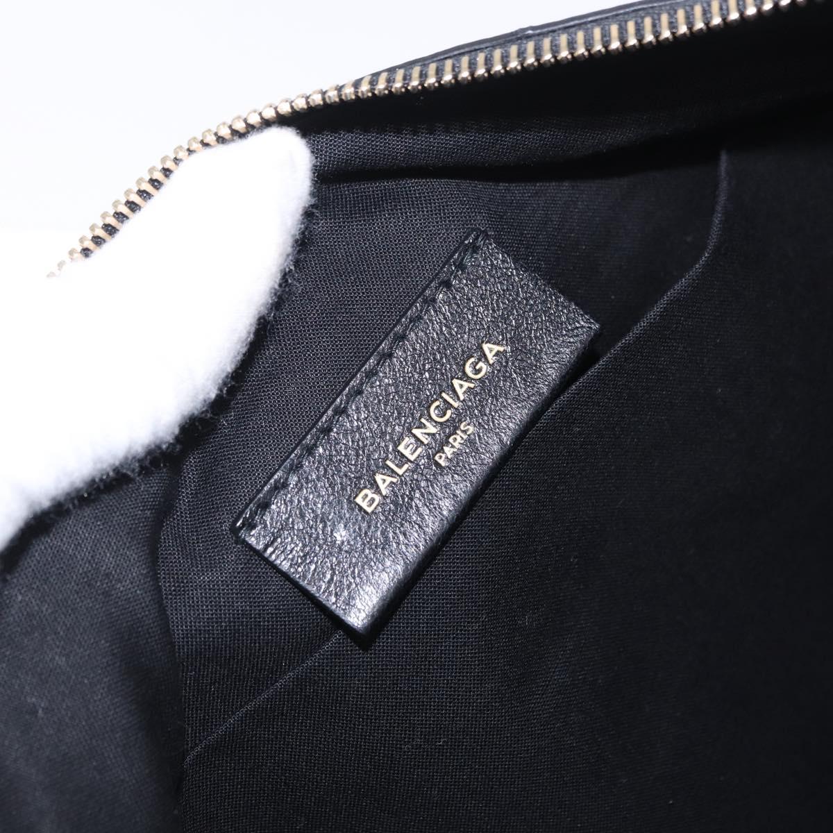 BALENCIAGA Giant Clutch Bag Leather Black Gold Auth 199841V