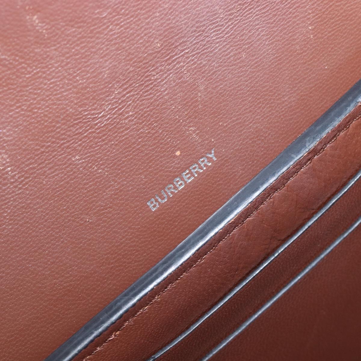 BURBERRY Nova Check Shoulder Bag Canvas Beige Silver Auth 199844A
