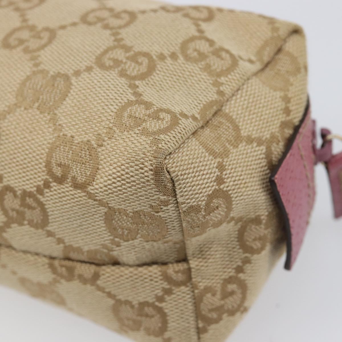 GUCCI GG Canvas Pouch Beige Gold 29596 Auth 199845A