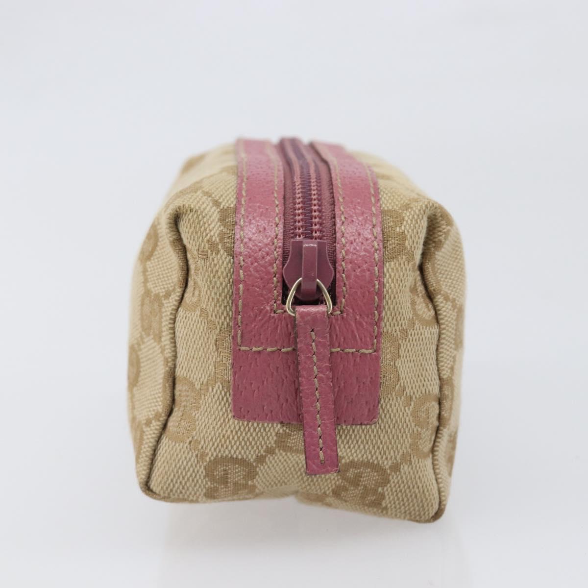 GUCCI GG Canvas Pouch Beige Gold 29596 Auth 199845A