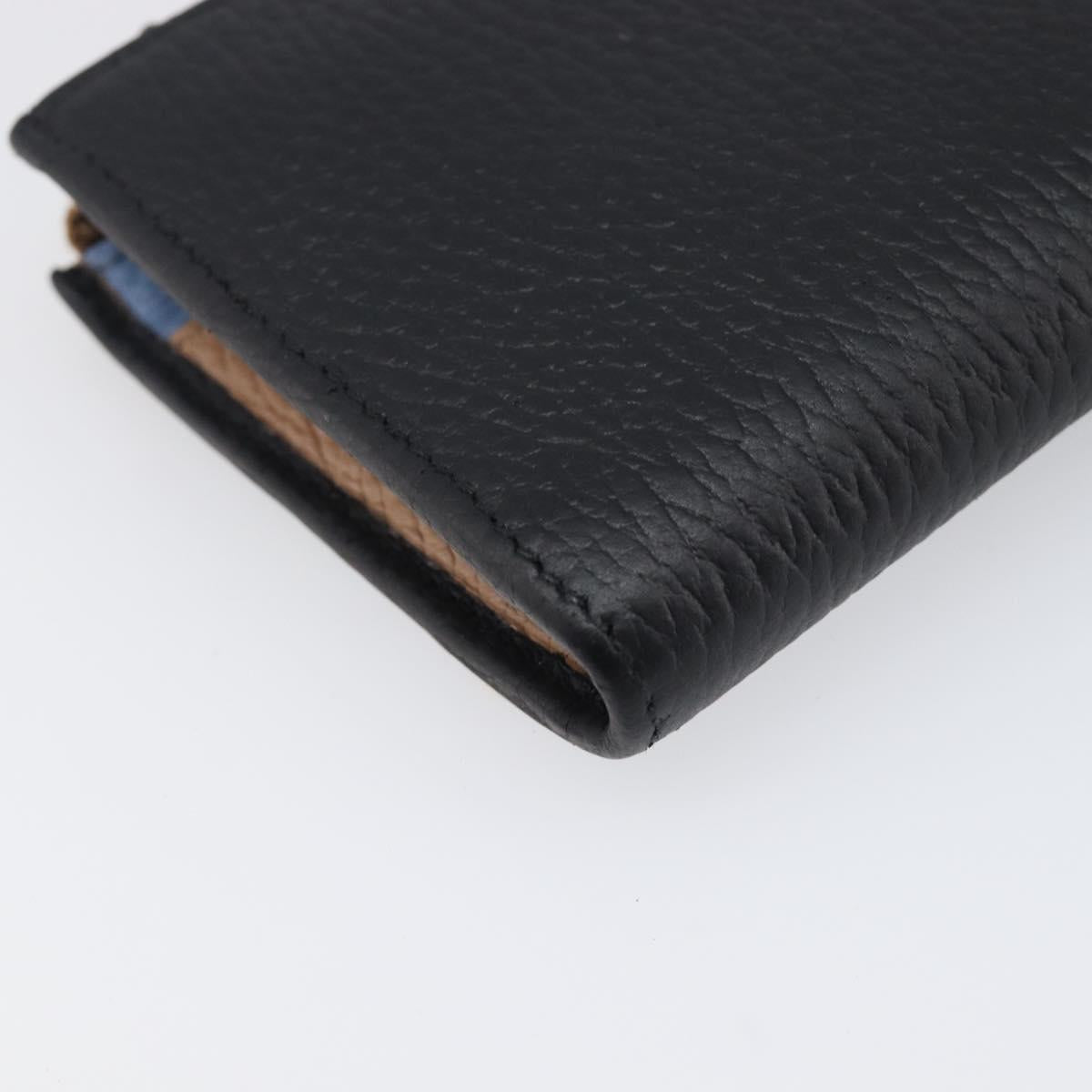 GUCCI Long Wallet Leather Black Gold 368232 Auth 199849A