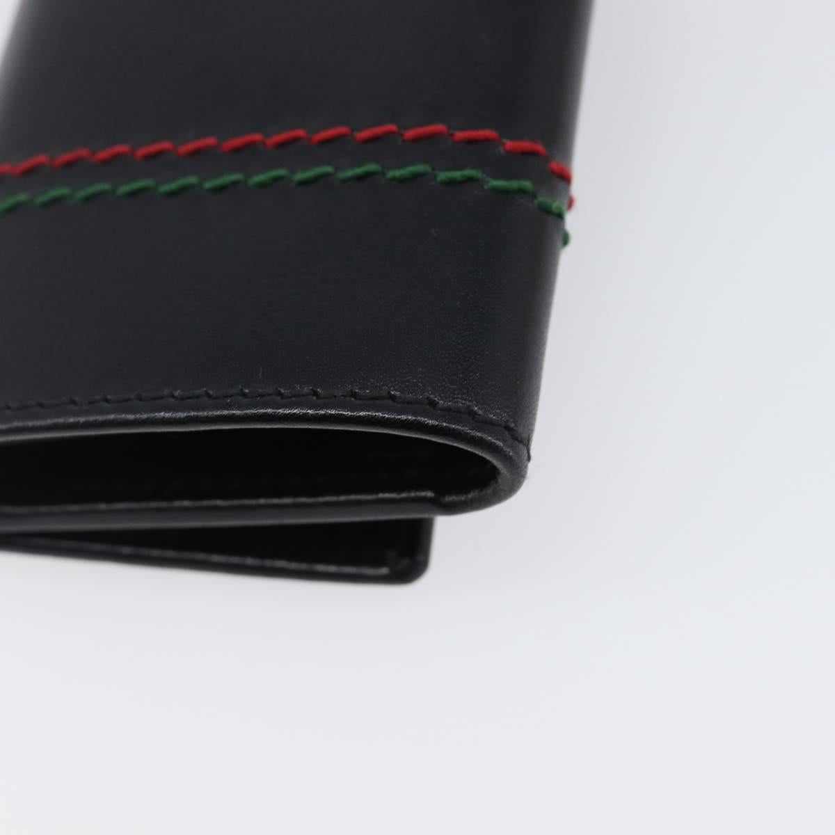 GUCCI Key Case Leather Black Silver 138052 Auth 199850V