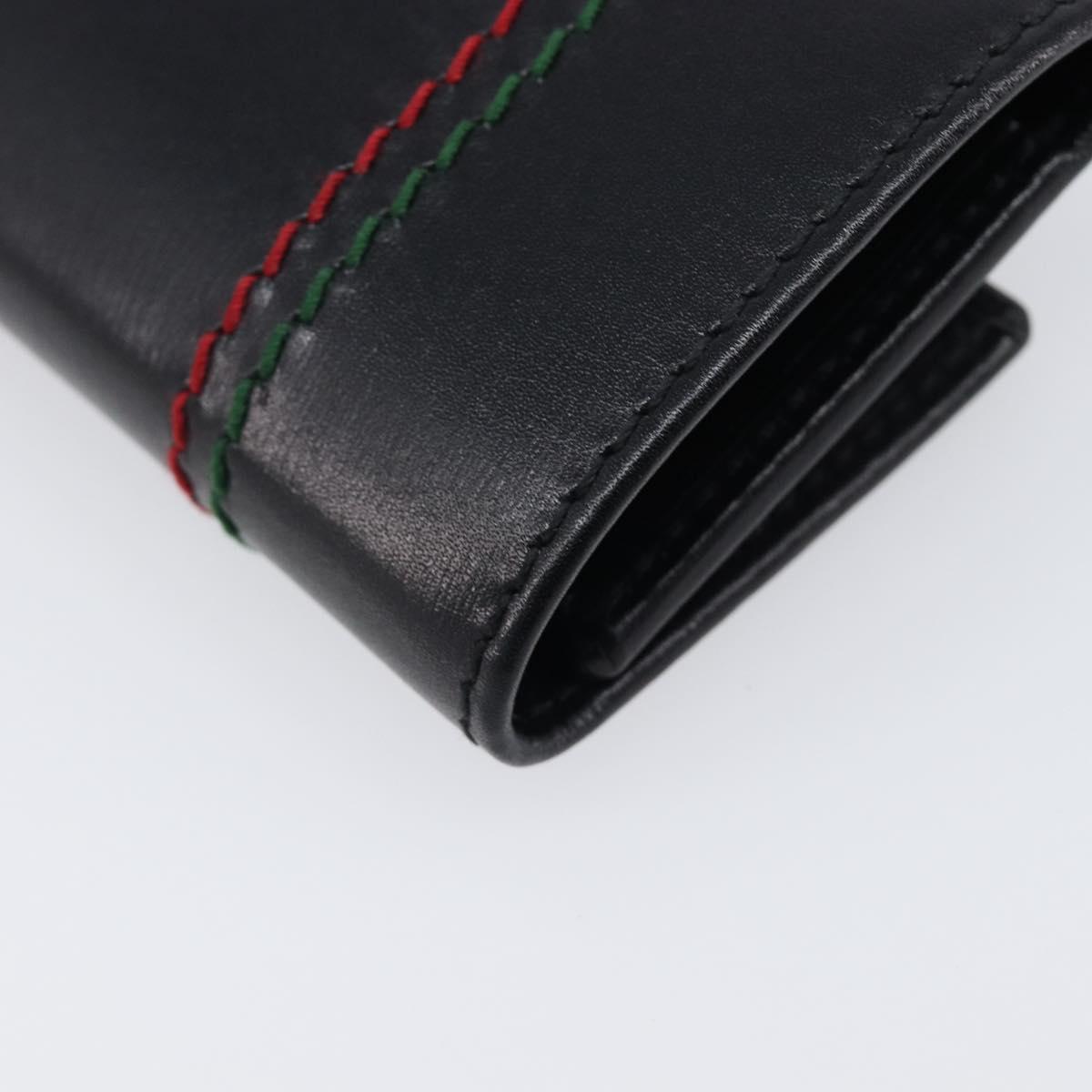 GUCCI Key Case Leather Black Silver 138052 Auth 199850V