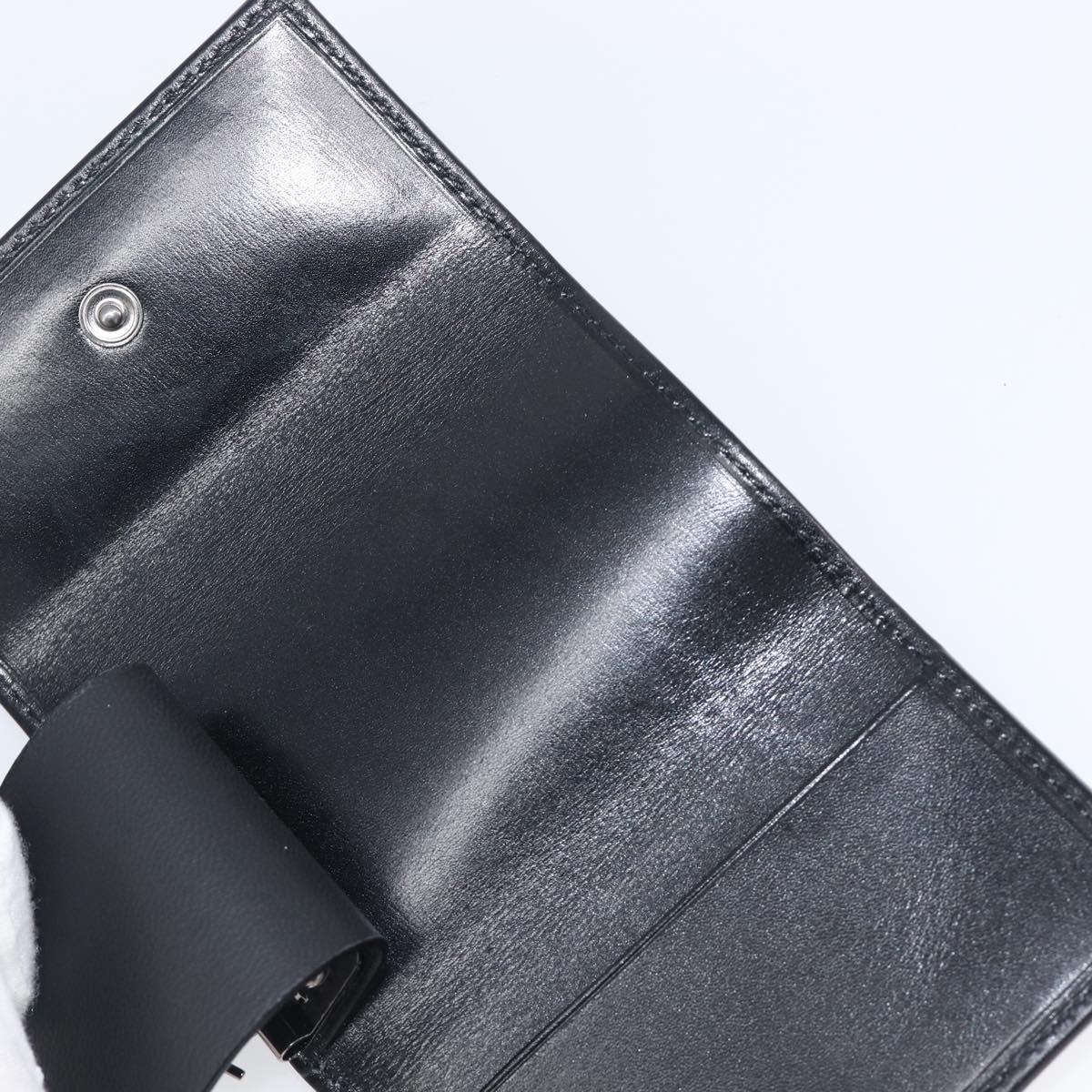 GUCCI Key Case Leather Black Silver 138052 Auth 199850V