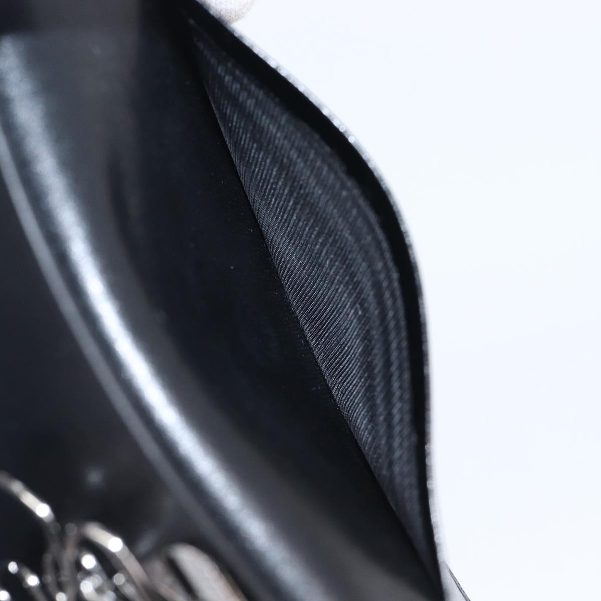 GUCCI Key Case Leather Black Silver 138052 Auth 199850V