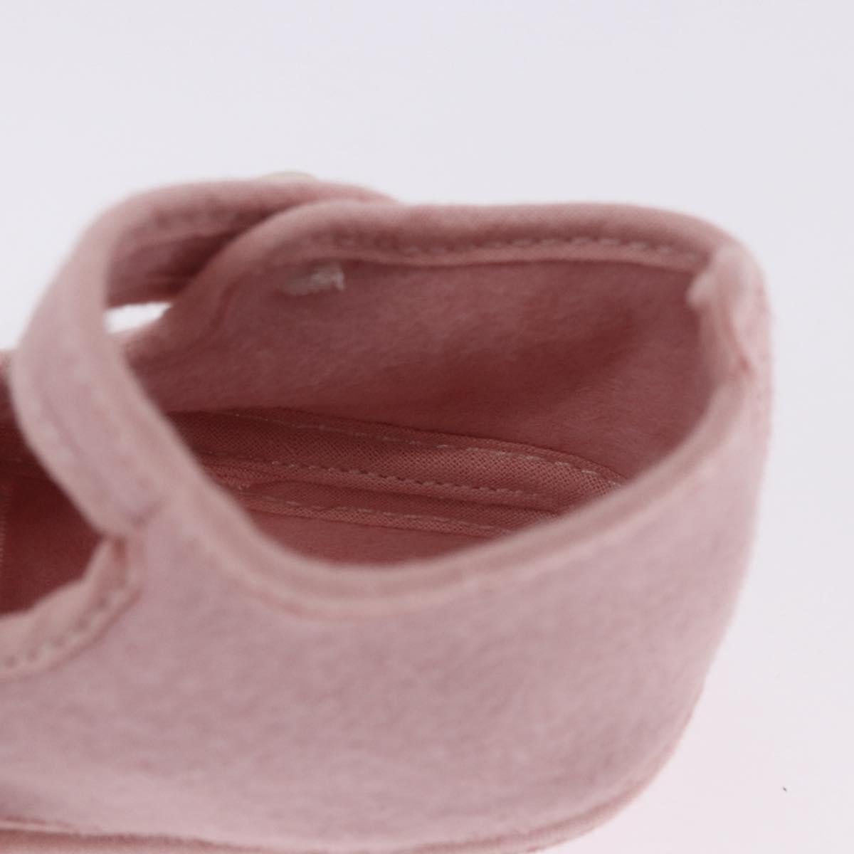 HERMES Baby Shoes Wool Pink Auth 199853A