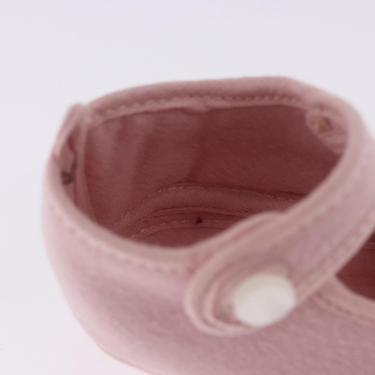HERMES Baby Shoes Wool Pink Auth 199853A