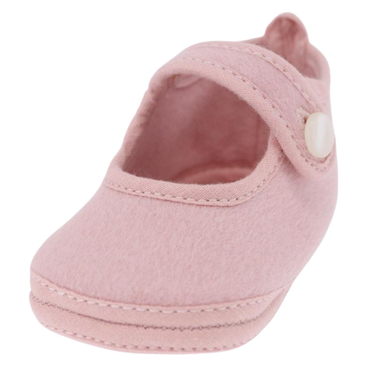 HERMES Baby Shoes Wool Pink Auth 199853A