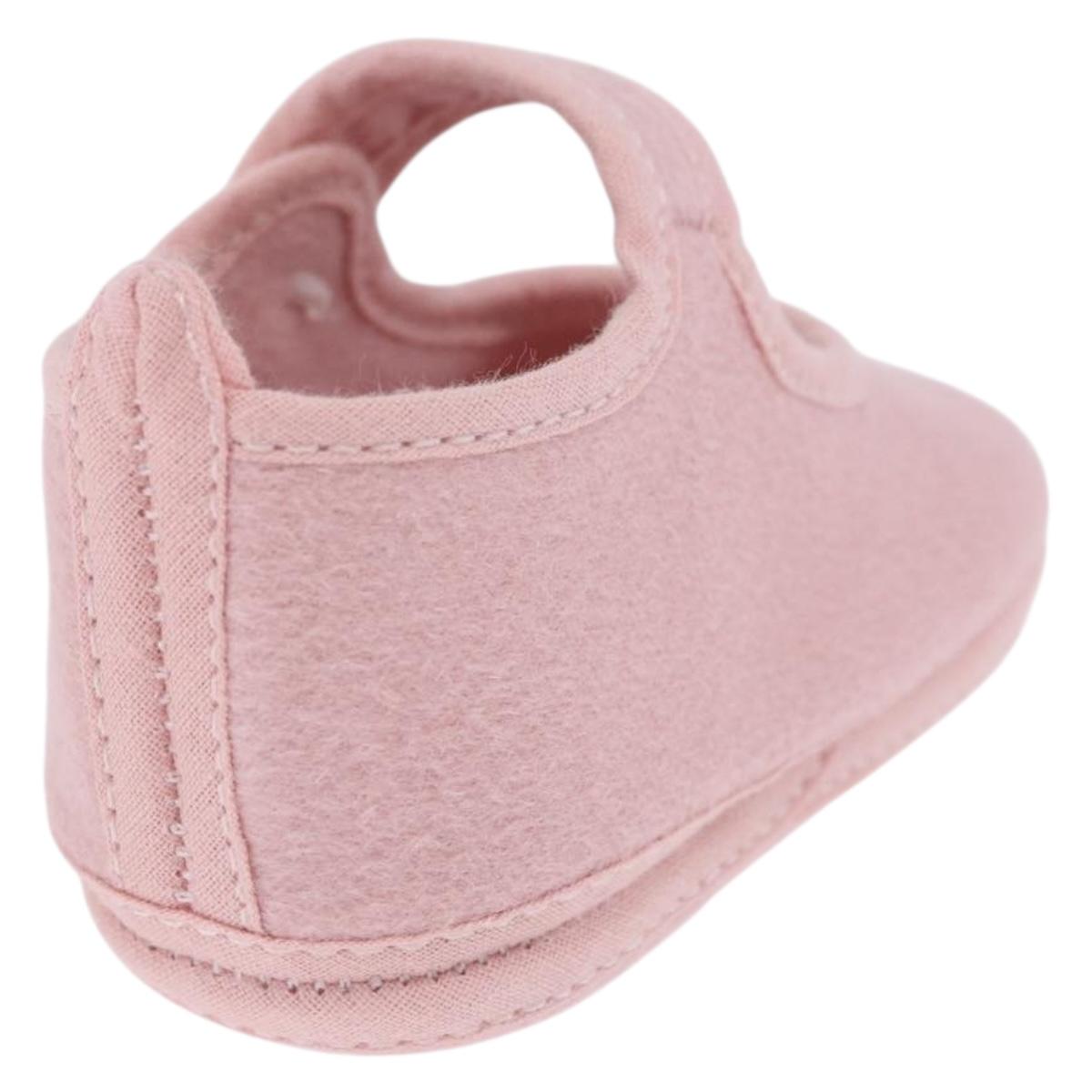 HERMES Baby Shoes Wool Pink Auth 199853A