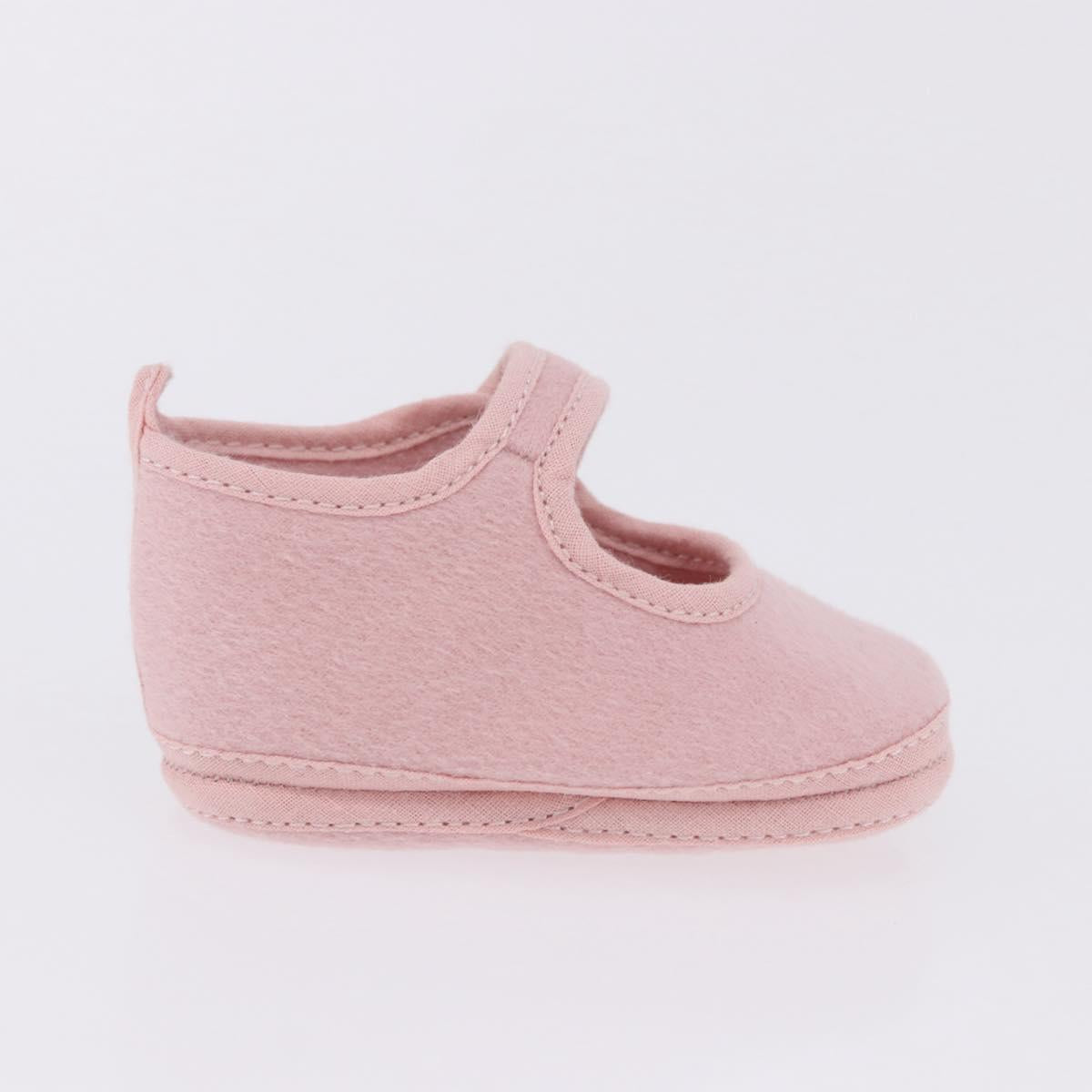 HERMES Baby Shoes Wool Pink Auth 199853A