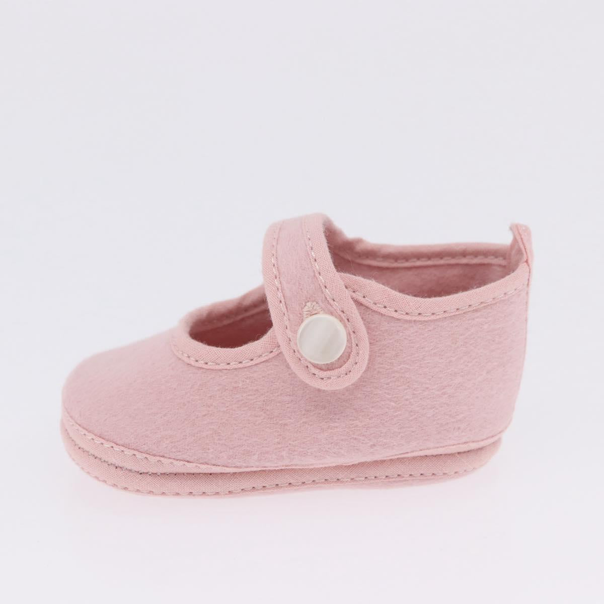 HERMES Baby Shoes Wool Pink Auth 199853A