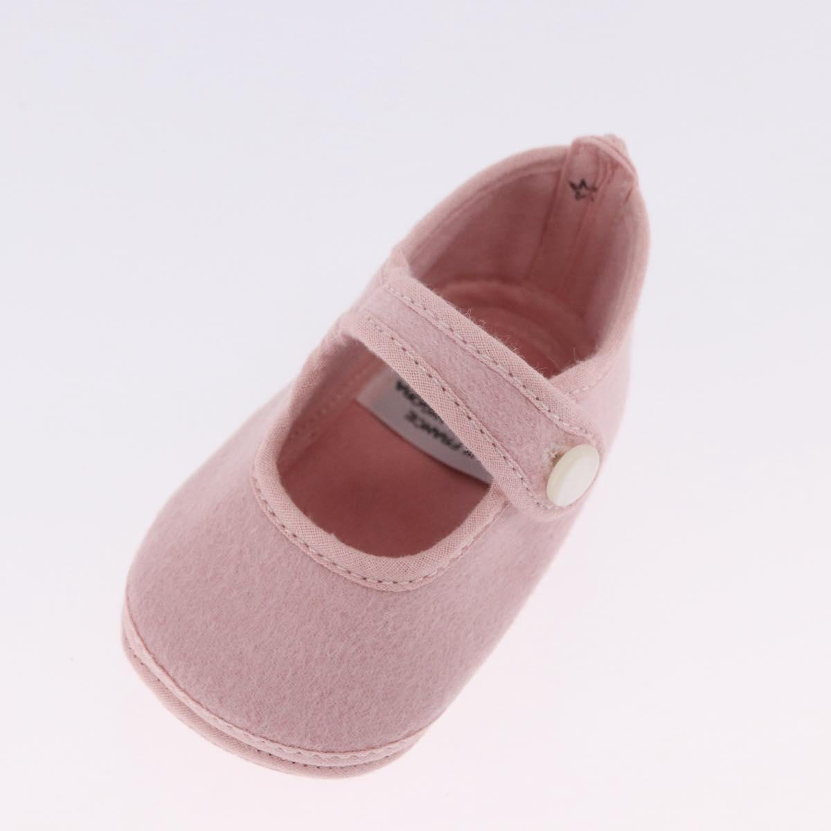 HERMES Baby Shoes Wool Pink Auth 199853A