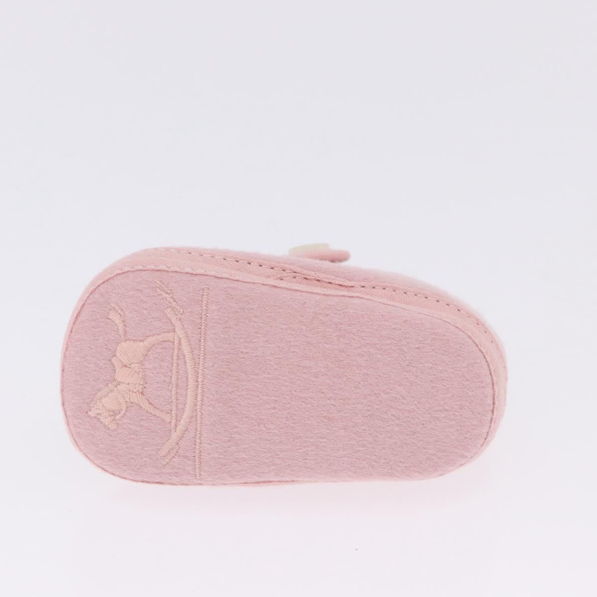 HERMES Baby Shoes Wool Pink Auth 199853A