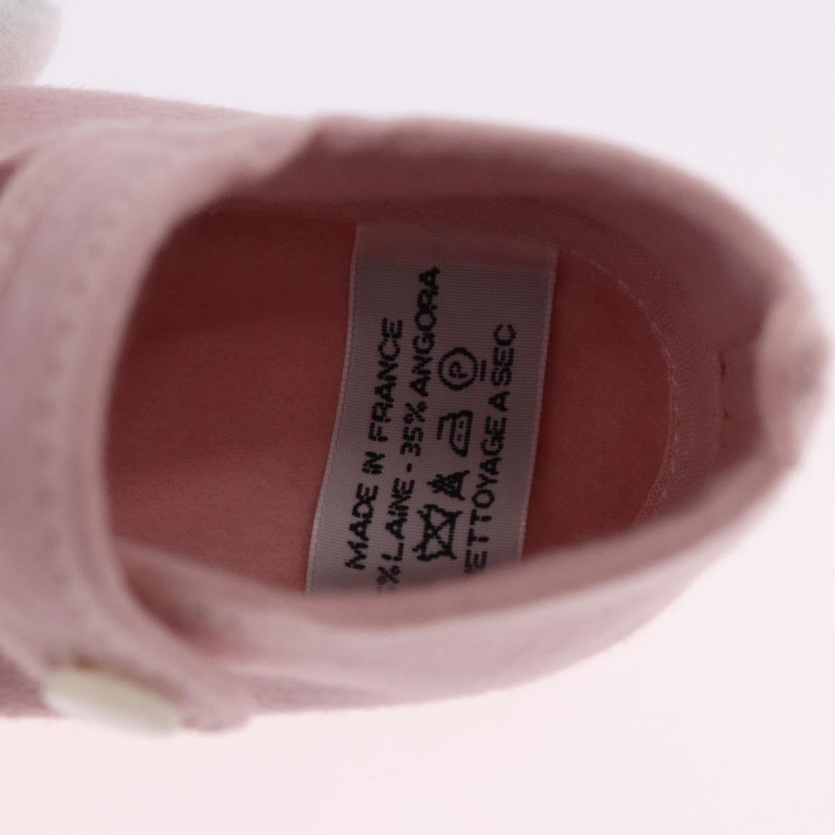 HERMES Baby Shoes Wool Pink Auth 199853A