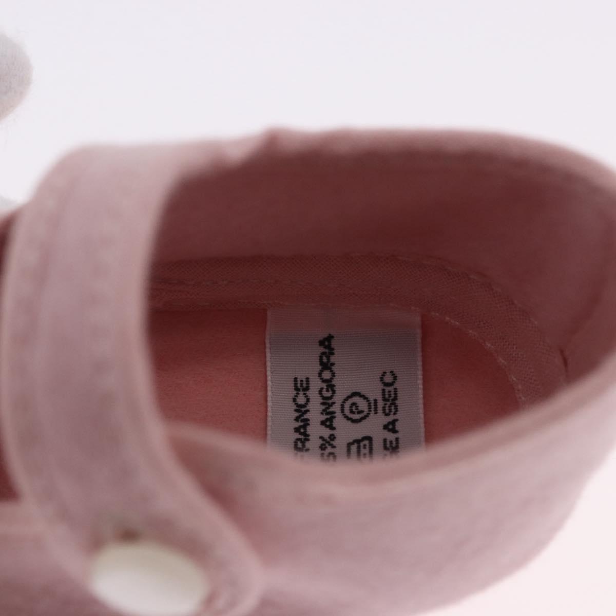 HERMES Baby Shoes Wool Pink Auth 199853A