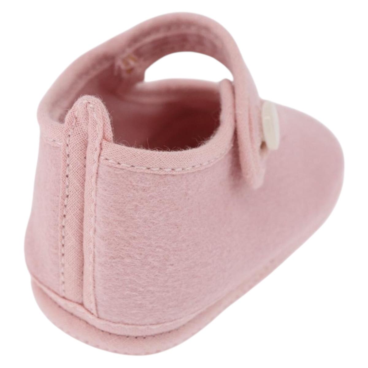 HERMES Baby Shoes Wool Pink Auth 199853A